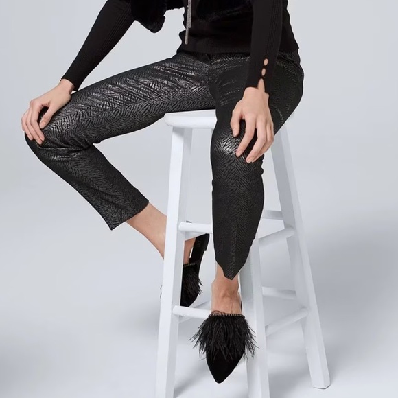 White House Black market Comfort Stretch Jacquard Slim Ankle Pants. - Picture 3 of 4